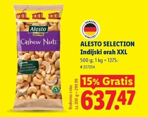 Alesto Selection Indijski orah XXL