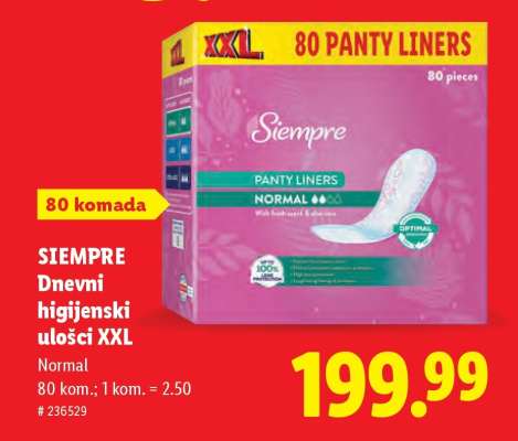 Siempre Dnevni higijenski ulošci XXL