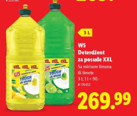 W5 Deterdžent za posuđe XXL