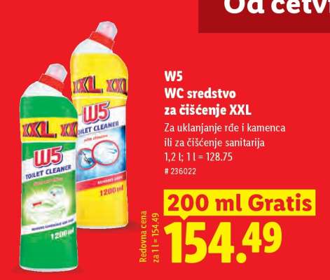 W5 WC sredstvo za čišćenje XXL