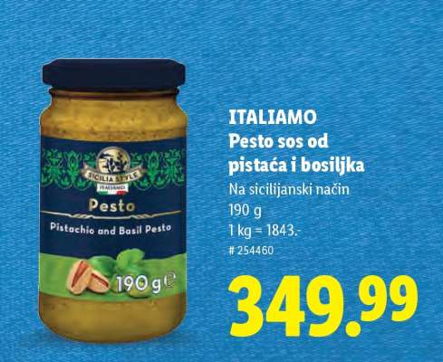 Italiamo Pesto sos od pistaća i bosiljka