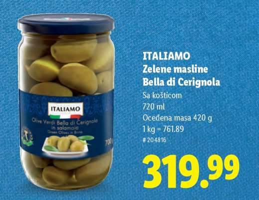 Italiamo Zelene masline Bella di Cerignola