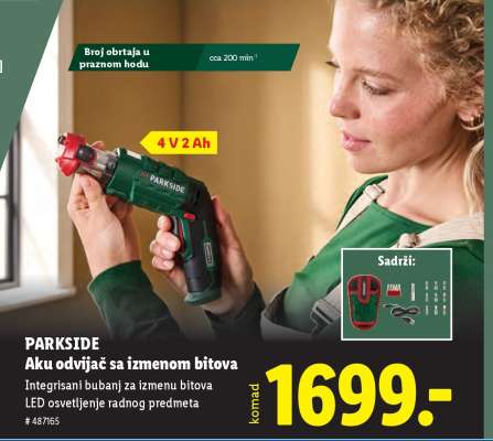 PARKSIDE Aku odvijač sa izmenom bitova