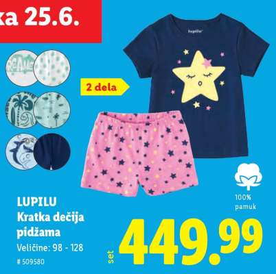 LUPILU Kratka dečija pidžama