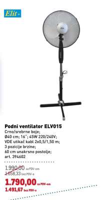 Podni ventilator ELV015
