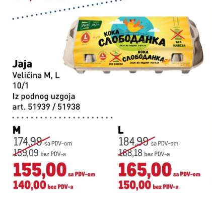 Jaja Veličina M