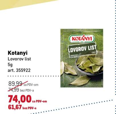 Kotanyi Lovorov list