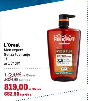L'Oreal Men Expert Gel za tusiranje