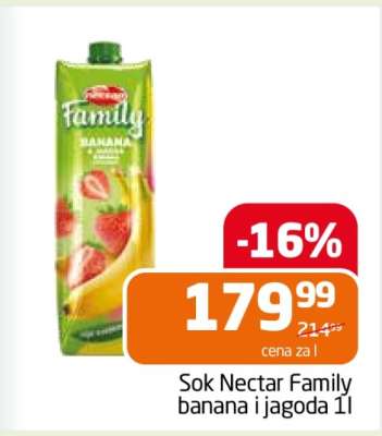 Sok Nectar Family banana i jagoda 1l