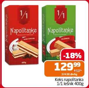 Keks napolitanka 1/1 lešnik 400g