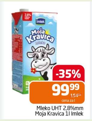 Mleko UHT 2,8%mm Moja Kravica 1l Imlek