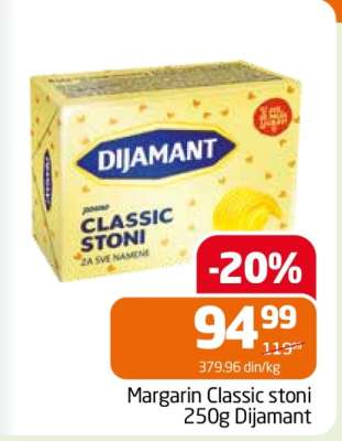Margarín Classic stoni 250g Dijamant