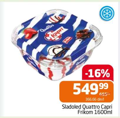 Sladoled Quattro Capri Frikom 1600ml