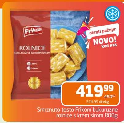 Frikom kukuruzne rolnice s krem sirom 800g