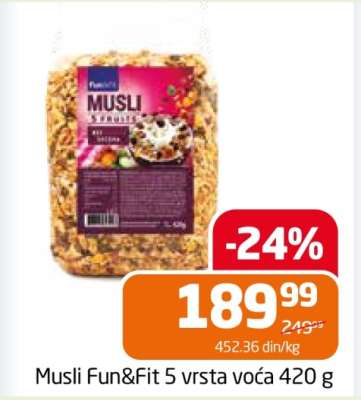 Musli Fun&Fit 5 vrsta voća 420 g