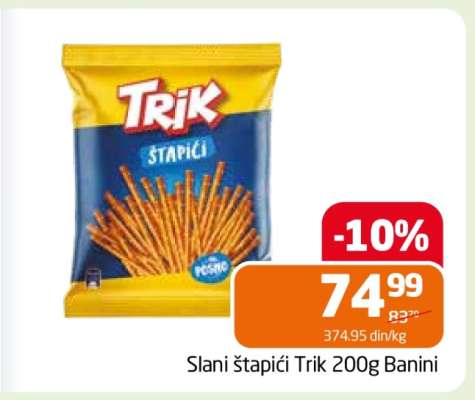 Slani štapići Trik 200g Banini