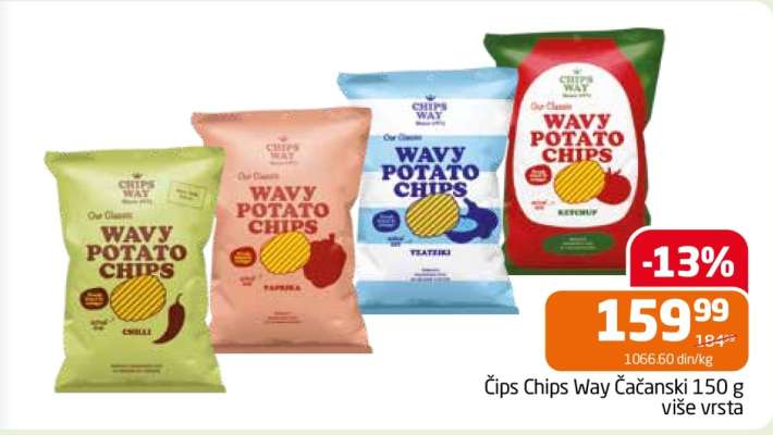Čips Chips Way Čačanski 150 g