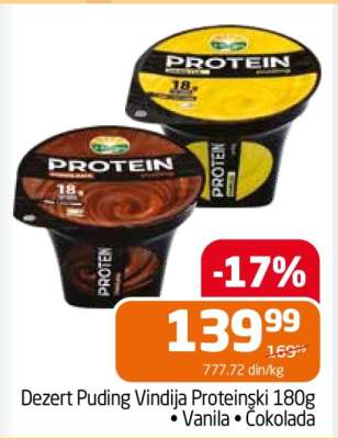 Dezert Puding Vindija Proteinski 180g