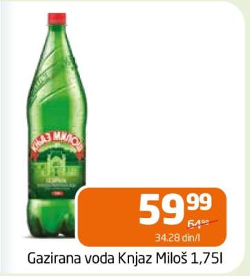 Gazirana voda Knjaz Miloš 1,75l