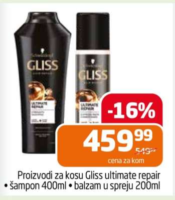 Proizvodi za kosu Gliss ultimate repair