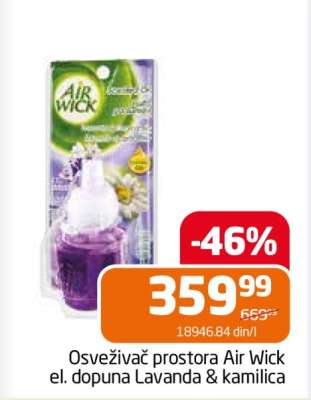 Osveživač prostora Air Wick el. dopuna Lavanda & kamilica