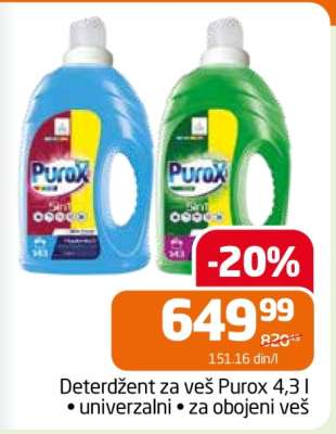 Deterdžent za veš Purox 4,3 l