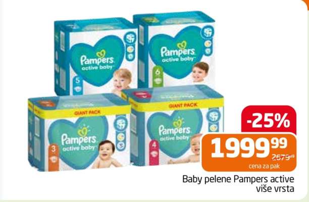 Baby pelene Pampers active
