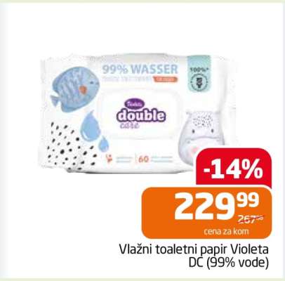 Vlažni toaletni papir Violeta DC (99% vode)