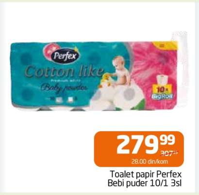 Toalet papir Perfex Bebi puder 10/1 3sl