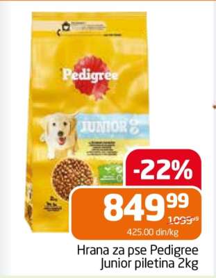 Hrana za pse Pedigree junior piletina 2kg