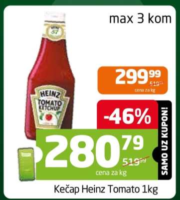 Kečap Heinz Tomato 1kg