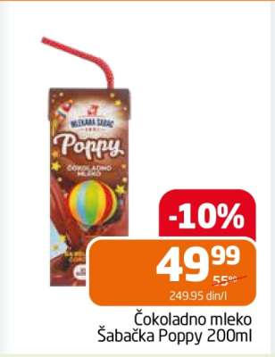 Čokoladno mleko Šabačka Poppy 200ml