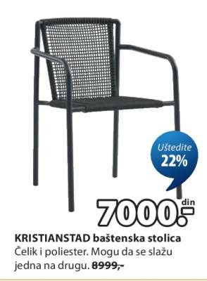KRISTIANSTAD baštenska stolica