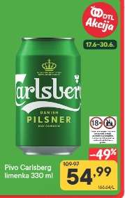 Pivo Carlsberg limenka 330 ml