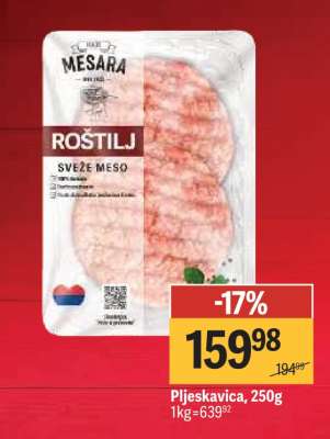 Pljeskavica, 250g