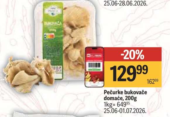 Pečurke bukovače domaće 200g
