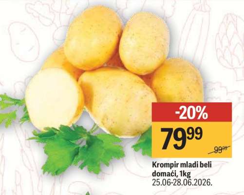 Krompir mladi beli domaći, 1kg