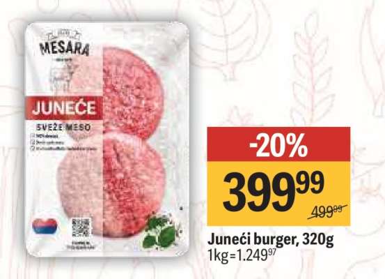 Junečí burger, 320g