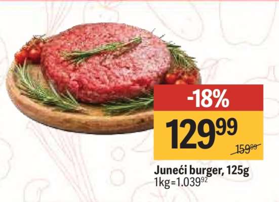 Juenčí burger, 125g