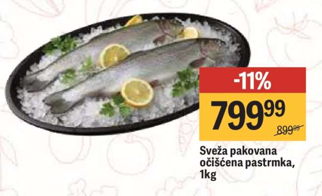 Sveža pakovana očišćena pastrmka, 1kg
