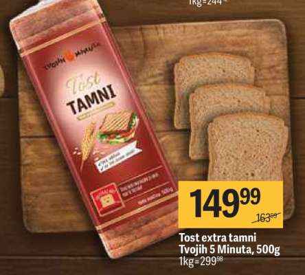 Tost extra tamni Tvojih 5 Minuta 500g