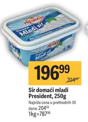 Sir domaći mladi President, 250g