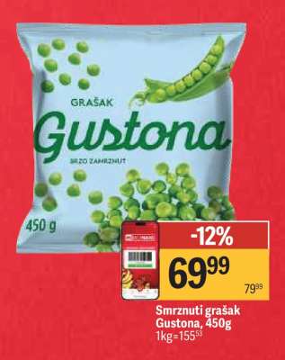 Smrznuti grašak Gustona, 450g