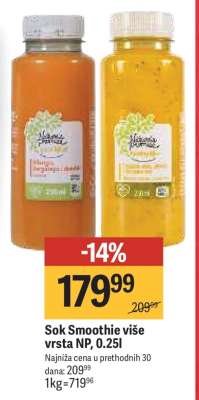 Sok Smoothie više vrsta NP, 0.25l