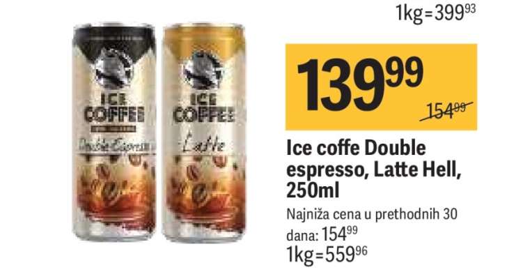 Ice coffe Double espresso, Latte Hell, 250ml