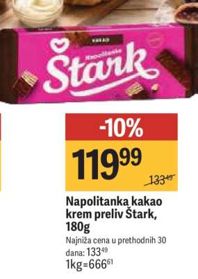 Napolitanka kakao krem preliv Štark, 180g