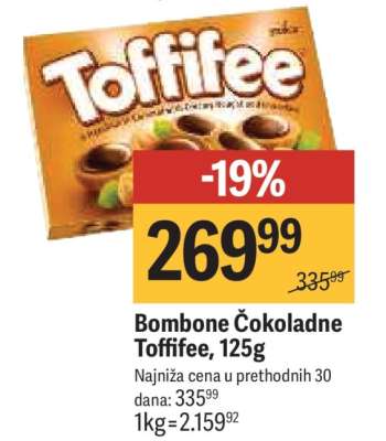 Bombone čokoladne Toffifee 125g