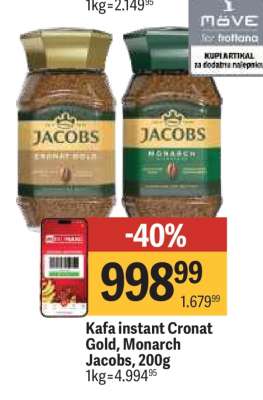 Kafa instant Cronat Gold Monarch Jacobs 200g