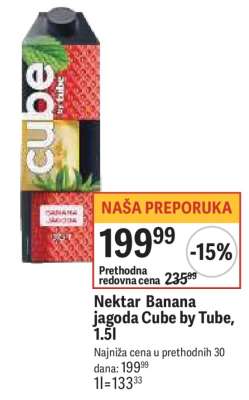 Nektar Banana jagoda Cube by Tube, 1.5l