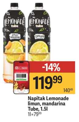 Napitak Lemonade limun, mandarina Tube, 1.5l